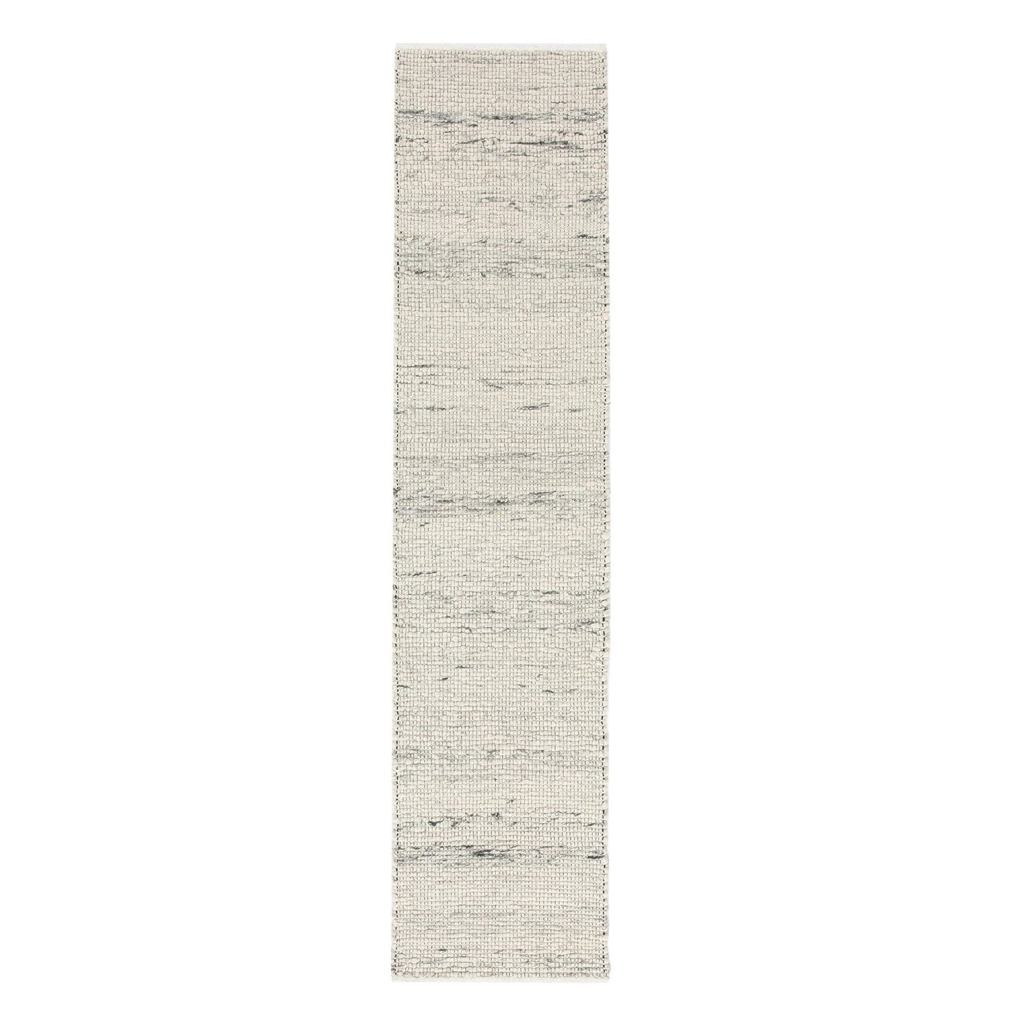 Indra Light Grey Variegated Handwoven Wool & Jute Runner - 300x66cm Hallway Rug 1 Indra Light Grey Variegated Handwoven Wool & Jute Runner - 300x66cm Hallway Rug