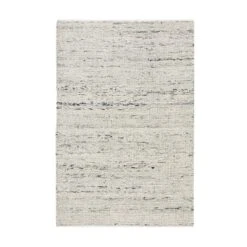 Indra Light Grey Handwoven Wool & Jute Rug – Textured Variegated Flatweave
