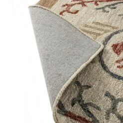 Kadiri Ikat Hand Tufted Wool Rug β Deep Red & Blue Geometric Traditional Indian Area Rug 16 Kadiri Ikat Hand Tufted Wool Rug β Deep Red & Blue Geometric Traditional Indian Area Rug -Daals Store KI KADIRI RUG detail4