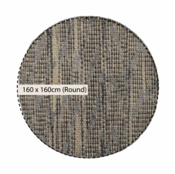 Kansas Bobble Round Rug – Grey & Beige Handwoven Hemp & Cotton Textured Area Rug (160cm) -Daals Store KI KANSAS RUG ROUND CHART