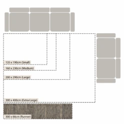 Kansas Bobble Grey Hemp & Cotton Handwoven Runner -Daals Store KI KANSAS RUG RUNNER CHART