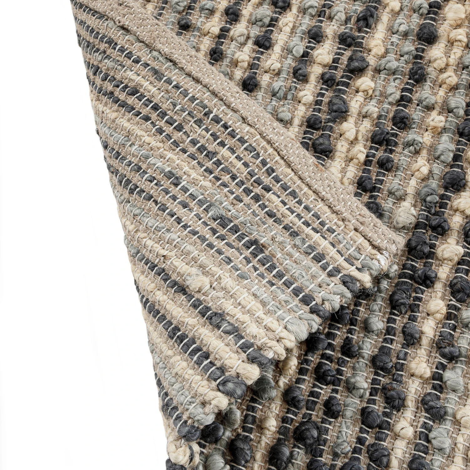 Kansas Bobble Grey Hemp & Cotton Handwoven Rug 7 Kansas Bobble Grey Hemp & Cotton Handwoven Rug - Image 7