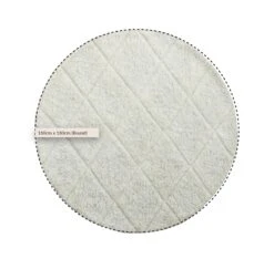 Lexi Round Geometric Diamond Hand-Tufted Rug β Neutral Cream & Grey 100% New Zealand Wool 9 Lexi Round Geometric Diamond Hand-Tufted Rug β Neutral Cream & Grey 100% New Zealand Wool -Daals Store KI LEXI RUG ROUND CHART