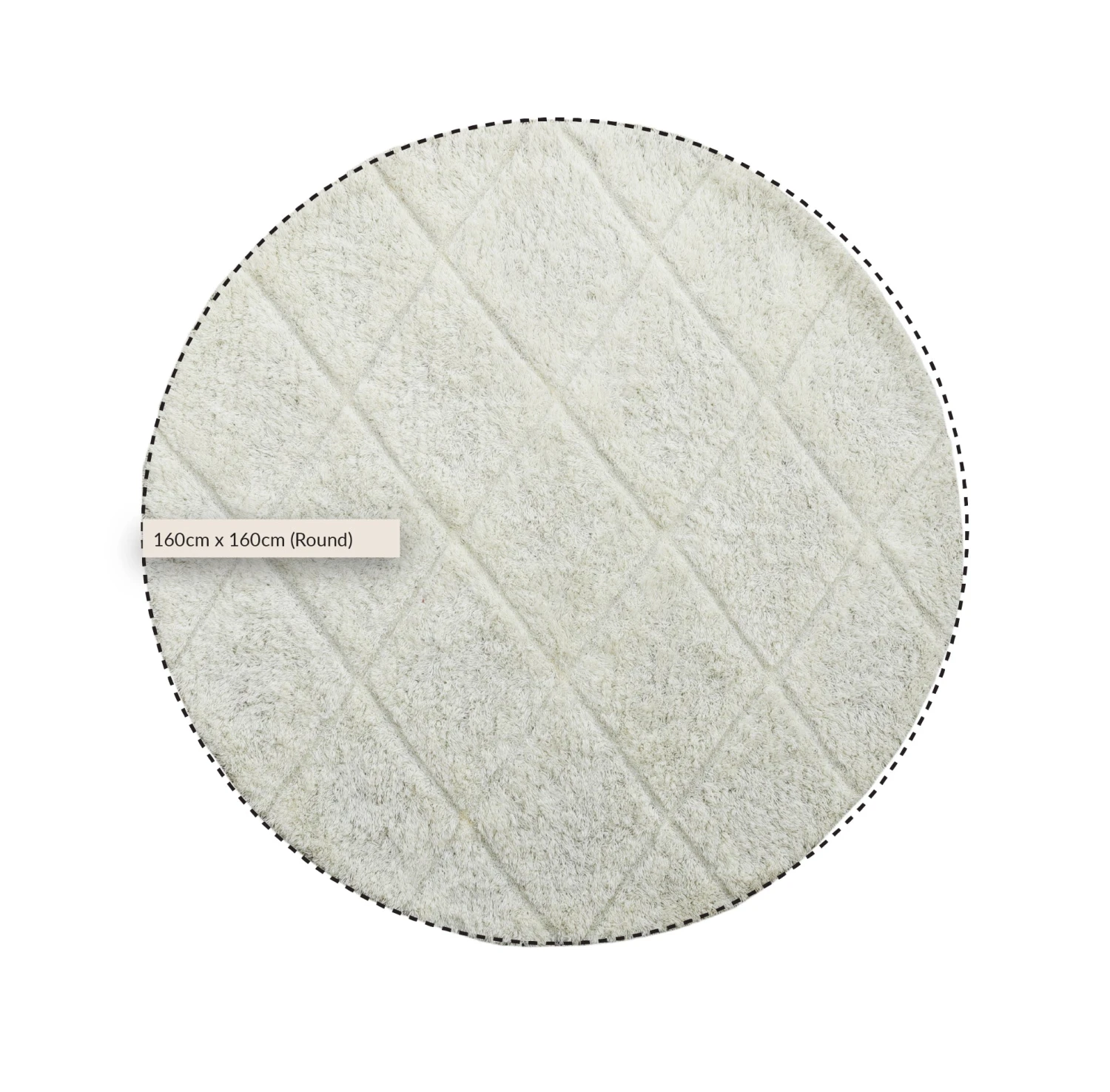 Lexi Round Geometric Diamond Hand-Tufted Rug β Neutral Cream & Grey 100% New Zealand Wool 4 Lexi Round Geometric Diamond Hand-Tufted Rug β Neutral Cream & Grey 100% New Zealand Wool - Image 4