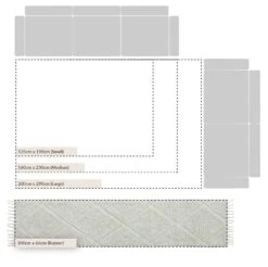 Lexi Cream Neutral Geometric Diamond – Hand Tufted New Zealand Wool 3D Runner Rug -Daals Store KI LEXI RUNNER CHART