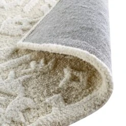 Lourdes Hand Tufted And Textured Cream Wool Rug -Daals Store KI LOURDES RUG detail4