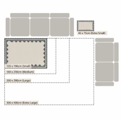 Matilda Blue Scallop Border Handwoven Wool Rug 12 Matilda Blue Scallop Border Handwoven Wool Rug -Daals Store KI MATILDA RUG BLUE CHART