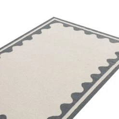 Matilda Blue Scallop Border Handwoven Wool Rug 11 Matilda Blue Scallop Border Handwoven Wool Rug -Daals Store KI MATILDA RUG BLUE detail1