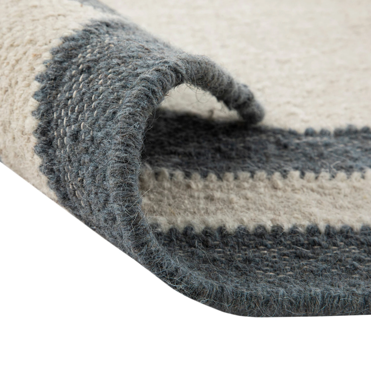 Matilda Blue Scallop Border Handwoven Wool Rug 8 Matilda Blue Scallop Border Handwoven Wool Rug - Image 8