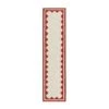 Matilda Scarlet Red Scallop Border – Cream Handwoven Wool Runner Rug -Daals Store KI MATILDA RUG SCARLET RUNNER WB1
