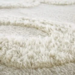 Mirage Cream Wave Hand-Tufted New Zealand Wool Rug – Abstract Textured High-Low Pile Rug -Daals Store KI MIRAGE RUG detail4