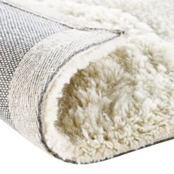 Mirage Cream Wave Hand-Tufted New Zealand Wool Rug – Abstract Textured High-Low Pile Rug -Daals Store KI MIRAGE RUG detail5