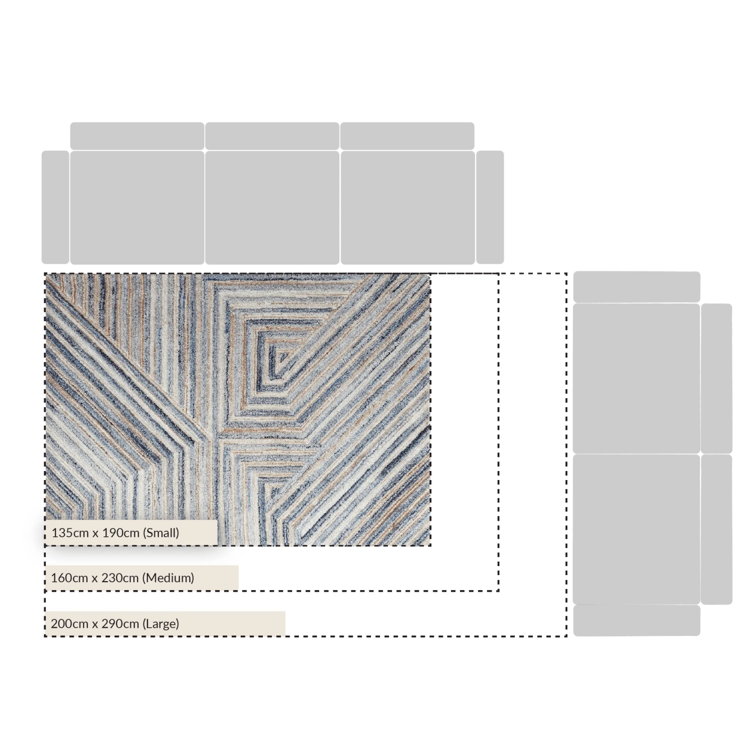 Nimbus Blue Hand Tufted New Zealand Wool Rectangular Rug 3 Nimbus Blue Hand Tufted New Zealand Wool Rectangular Rug - Image 3