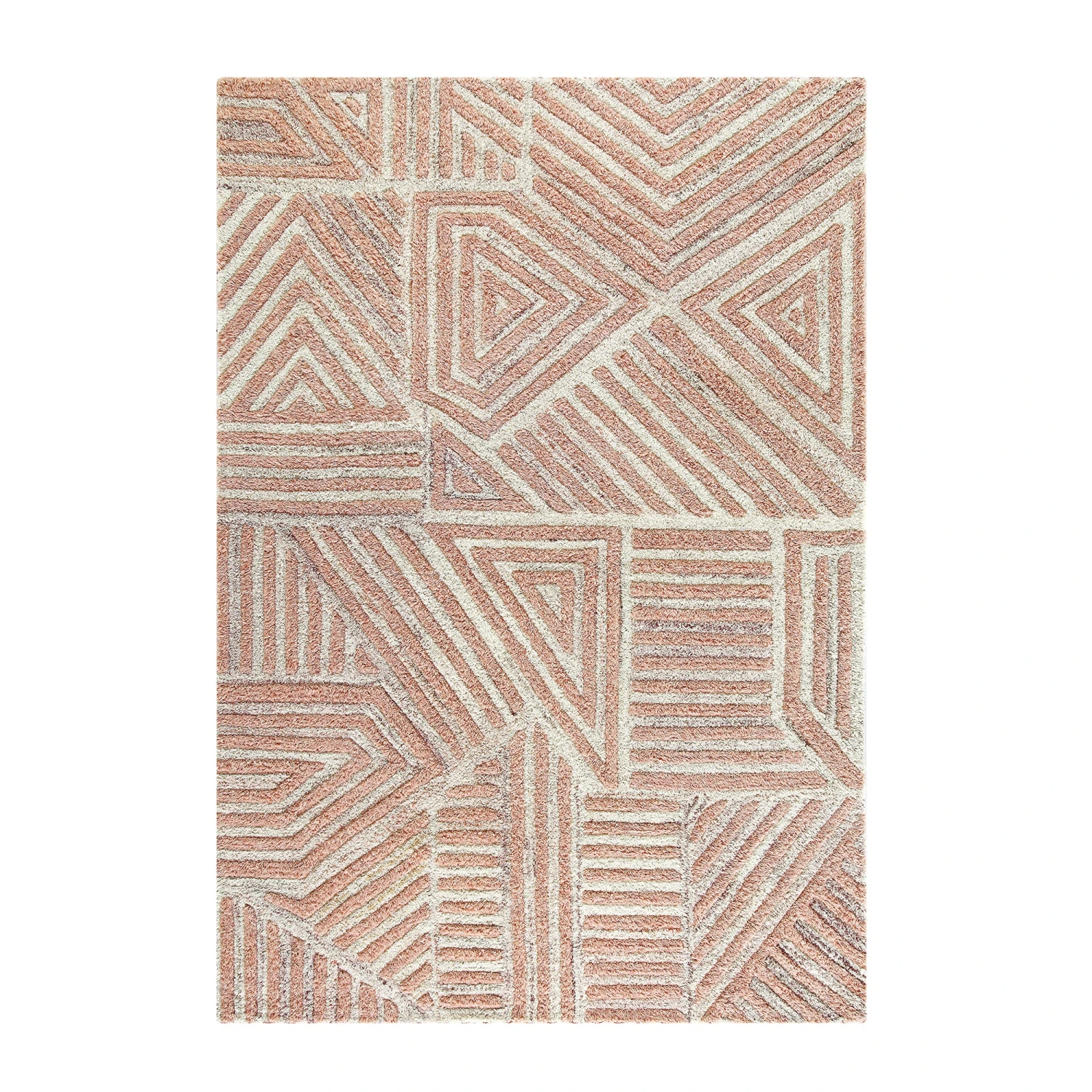 Nimbus Salmon Pink & Neutral Abstract Linear Rug β Hand Tufted Textured New Zealand Wool 1 Nimbus Salmon Pink & Neutral Abstract Linear Rug β Hand Tufted Textured New Zealand Wool
