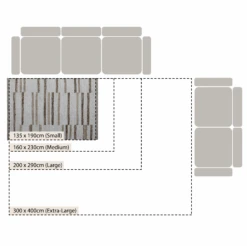 Noa Linear Cream Handwoven Wool Rug -Daals Store KI NOA RUG CHART