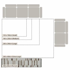 Noa Linear Cream Handwoven Wool Runner – Neutral Beige and Brown Textured Flatweave Rug -Daals Store KI NOA RUG RUNNER CHART