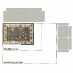 Oushak Enchanted Floral Hand-Knotted Rug in Slate Grey & Pistachio Green – Heritage Collection New Zealand Wool -Daals Store KI OUSHAK RUG CHART