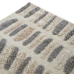 Pebble Hand Tufted New Zealand Wool Rug β Neutral Cream & Grey High-Low Pile Textured Area Rug 15 Pebble Hand Tufted New Zealand Wool Rug β Neutral Cream & Grey High-Low Pile Textured Area Rug -Daals Store KI PEBBLE RUG detail4
