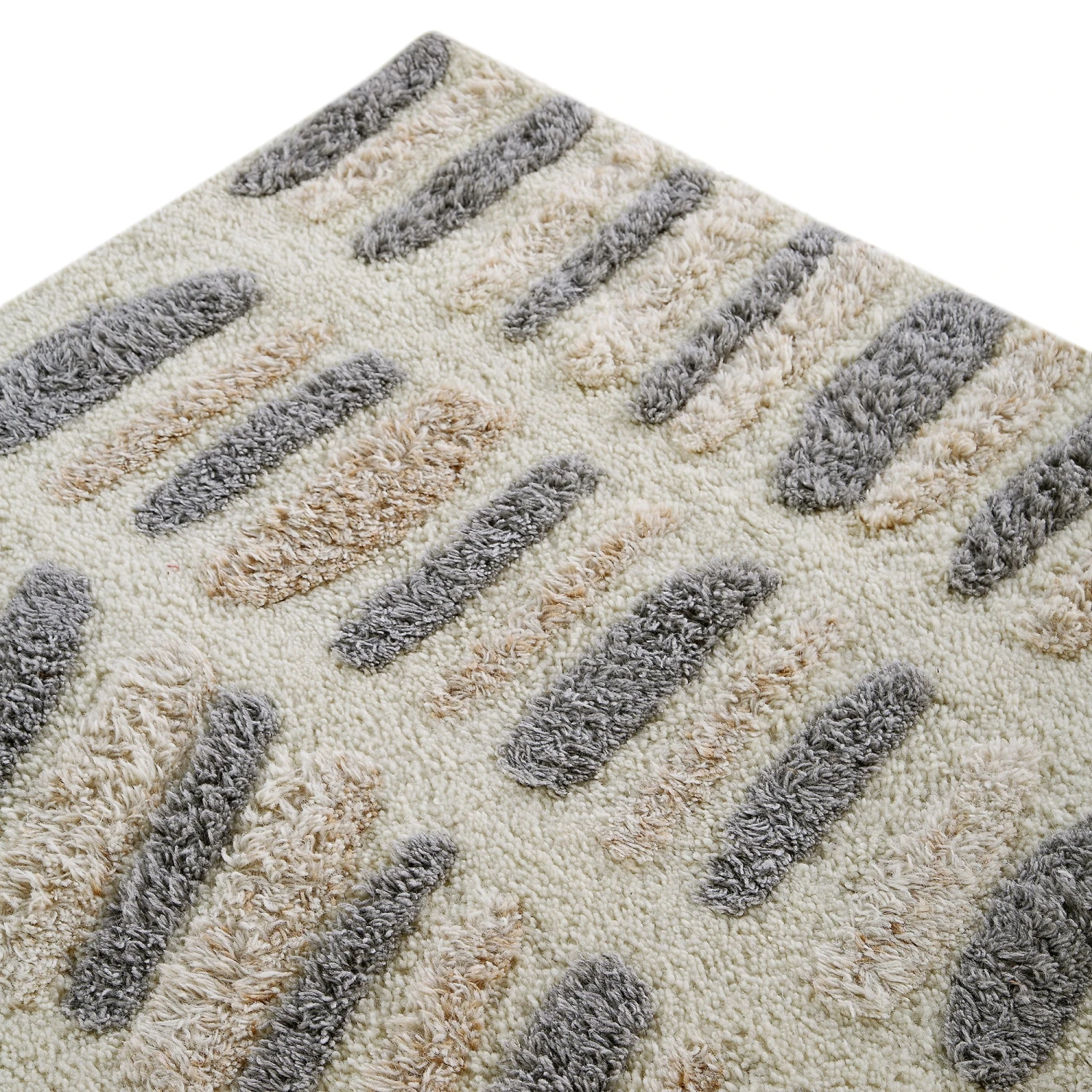 Pebble Hand Tufted New Zealand Wool Rug β Neutral Cream & Grey High-Low Pile Textured Area Rug 8 Pebble Hand Tufted New Zealand Wool Rug β Neutral Cream & Grey High-Low Pile Textured Area Rug - Image 8