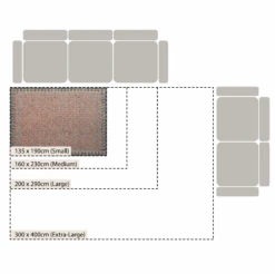 Safi Kilim Deep Orange and Blue Handwoven Jute & Cotton Geometric Rug -Daals Store KI SAFI RUG KILIM CHART