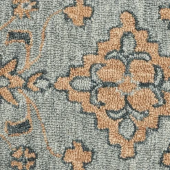 Savana Dusky Blue & Golden Beige Hand Tufted 100% Wool Rug – Traditional Persian Floral Design -Daals Store KI SAVANA RUG detail4