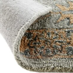 Savana Dusky Blue & Golden Beige Hand Tufted 100% Wool Rug – Traditional Persian Floral Design -Daals Store KI SAVANA RUG detail6