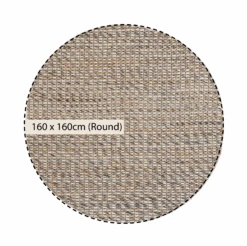 Kerala Variegated Neutral Wool and Jute Round Rug β Hand-Braided Eco-Friendly Flatweave 10 Kerala Variegated Neutral Wool and Jute Round Rug β Hand-Braided Eco-Friendly Flatweave -Daals Store KI VARJUTE RUG ROUND CHART