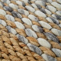 Kerala Variegated Wool And Jute Hand Braided Rug 15 Kerala Variegated Wool And Jute Hand Braided Rug -Daals Store KI VARJUTE RUG detail2