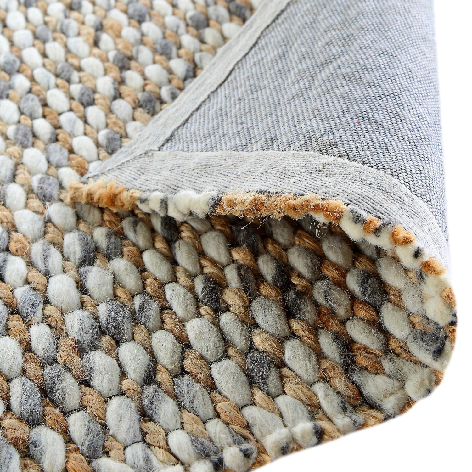 Kerala Variegated Wool And Jute Hand Braided Rug 9 Kerala Variegated Wool And Jute Hand Braided Rug - Image 9