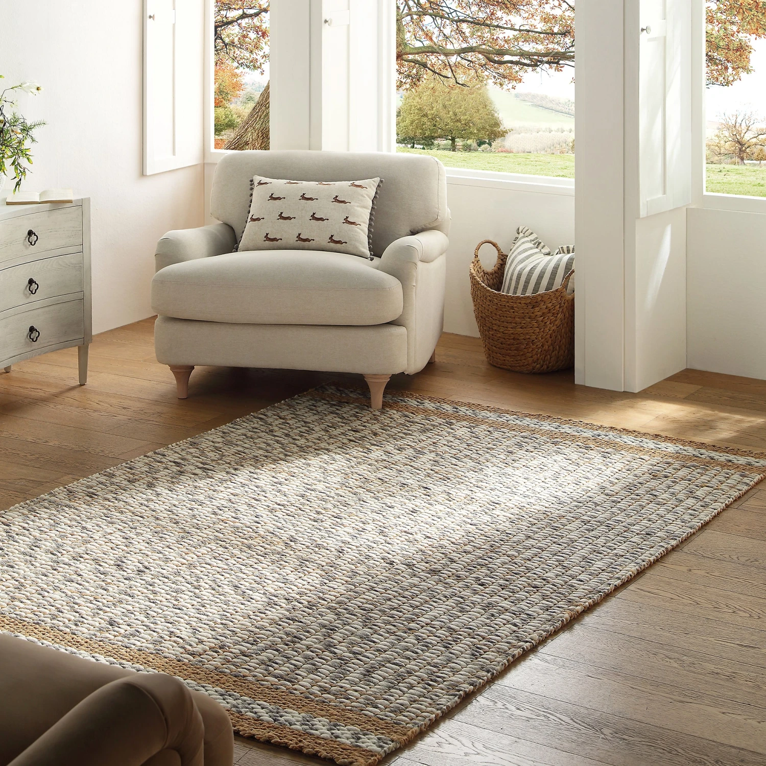 Kerala Variegated Wool And Jute Hand Braided Rug 1 Kerala Variegated Wool And Jute Hand Braided Rug