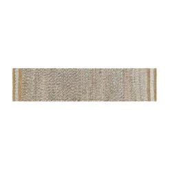 Kerala Variegated Wool & Jute Hand Braided Runner – Neutral Rustic Hallway Rug (300 x 66 cm) -Daals Store KI VARJUTE RUNNER WB2