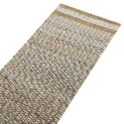 Kerala Variegated Wool & Jute Hand Braided Runner – Neutral Rustic Hallway Rug (300 x 66 cm) -Daals Store KI VARJUTE RUNNER detail2