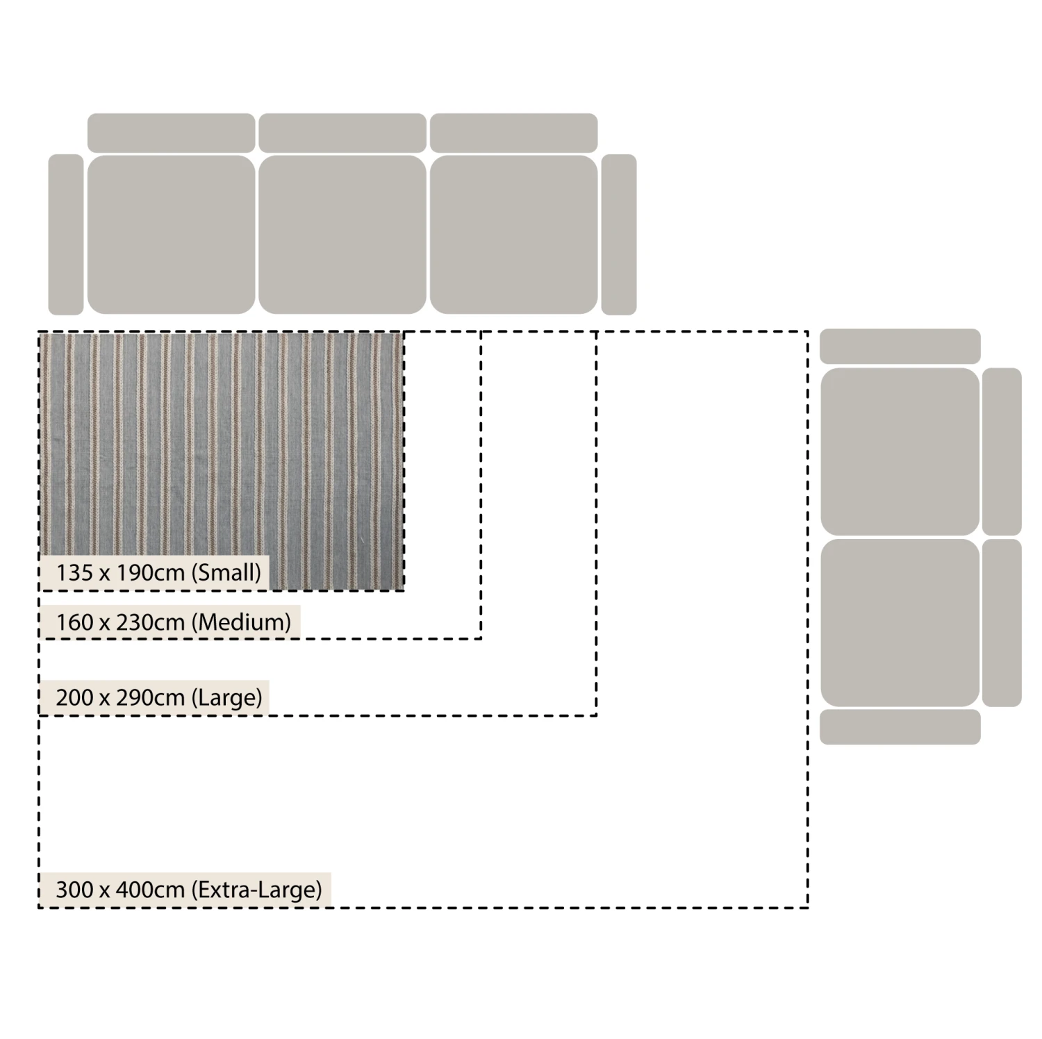 Villa Stripe Indoor Outdoor Handwoven Grey Rug 5 Villa Stripe Indoor Outdoor Handwoven Grey Rug - Image 5