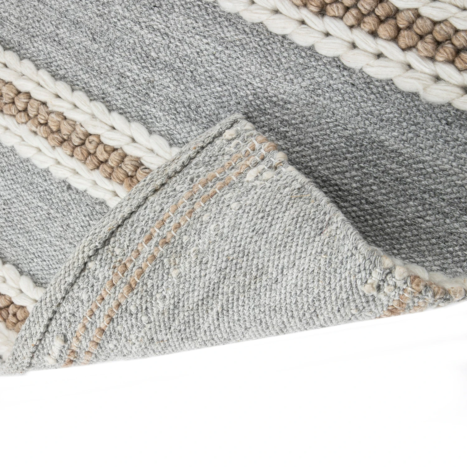 Villa Stripe Indoor Outdoor Handwoven Grey Rug 8 Villa Stripe Indoor Outdoor Handwoven Grey Rug - Image 8