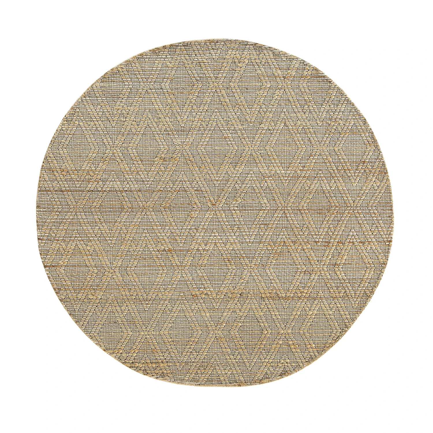 Cambria Wool And Jute Handwoven Patterned Round Rug 1 Cambria Wool And Jute Handwoven Patterned Round Rug