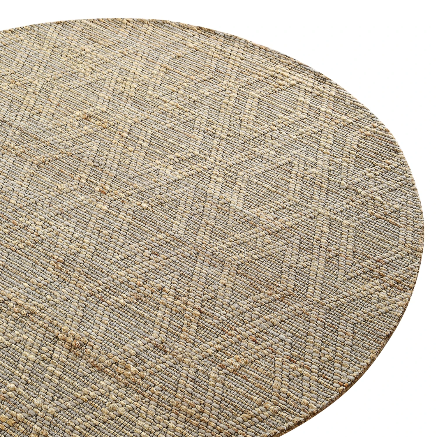 Cambria Wool And Jute Handwoven Patterned Round Rug 4 Cambria Wool And Jute Handwoven Patterned Round Rug - Image 4