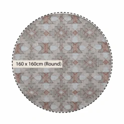 Yasmin Kilim Pink Handwoven Wool & Jute Round Rug -Daals Store KI YASMIN RUG KILIM ROUND CHART