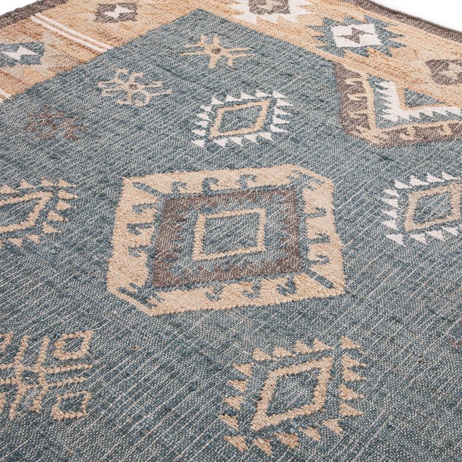 Zaida Kilim Traditional Handwoven Wool & Jute Rug 5 Zaida Kilim Traditional Handwoven Wool & Jute Rug - Image 5