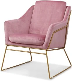 Hedy Accent Chair In Pink Velvet -Daals Store LKS 007 PINKVEL WB2