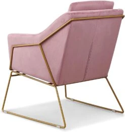 Hedy Accent Chair In Pink Velvet -Daals Store LKS 007 PINKVEL WB4