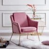 Hedy Accent Chair In Pink Velvet 24 Hedy Accent Chair In Pink Velvet -Daals Store LKS 007 PINKVEL main