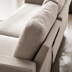 Campbell 3 Seater Sofa With Reversible Chaise In Beige Woven Fabric -Daals Store LVSF 01 BEIGEFAB scene7