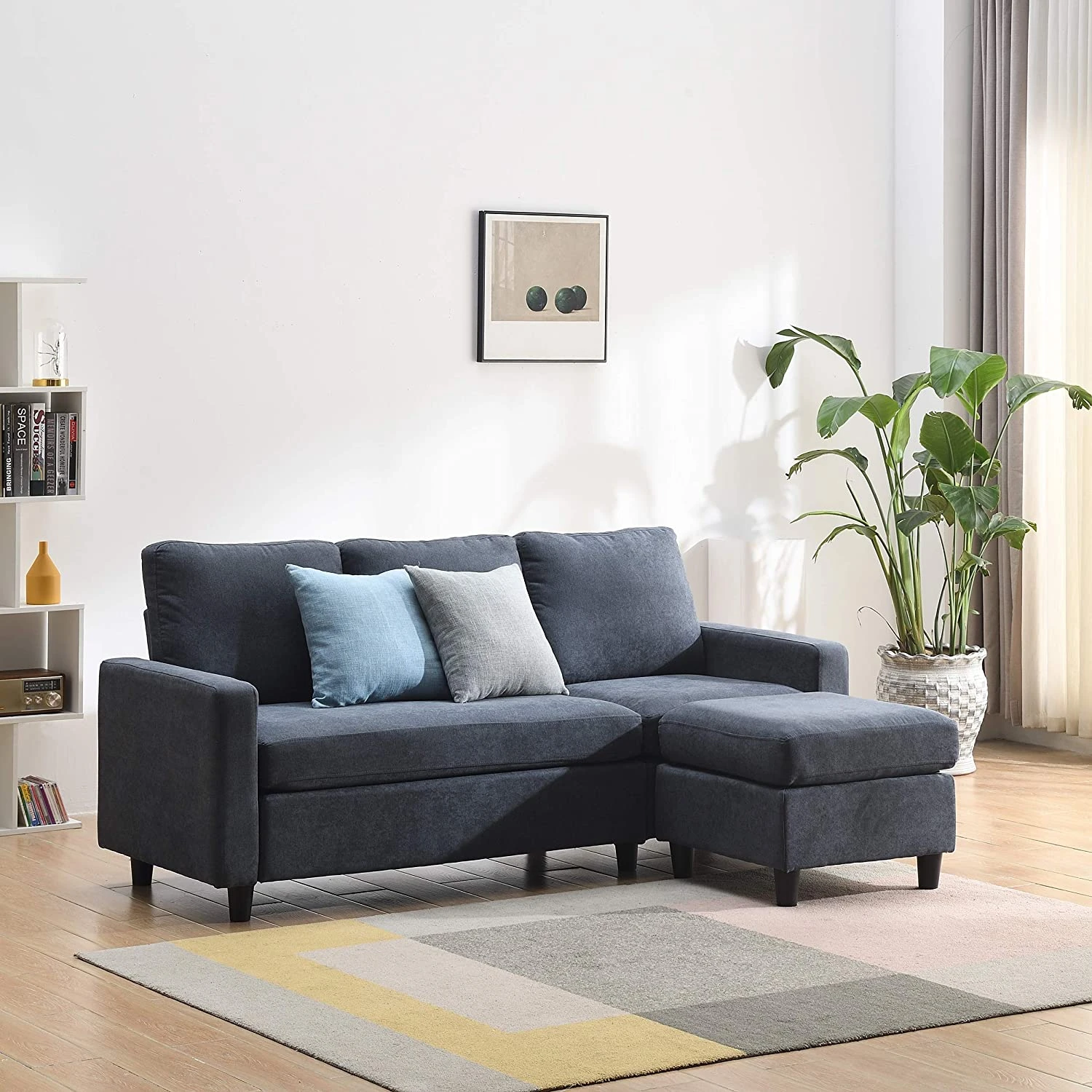 Campbell 3 Seater Sofa With Reversible Chaise In Dark Grey 1 Campbell 3 Seater Sofa With Reversible Chaise In Dark Grey