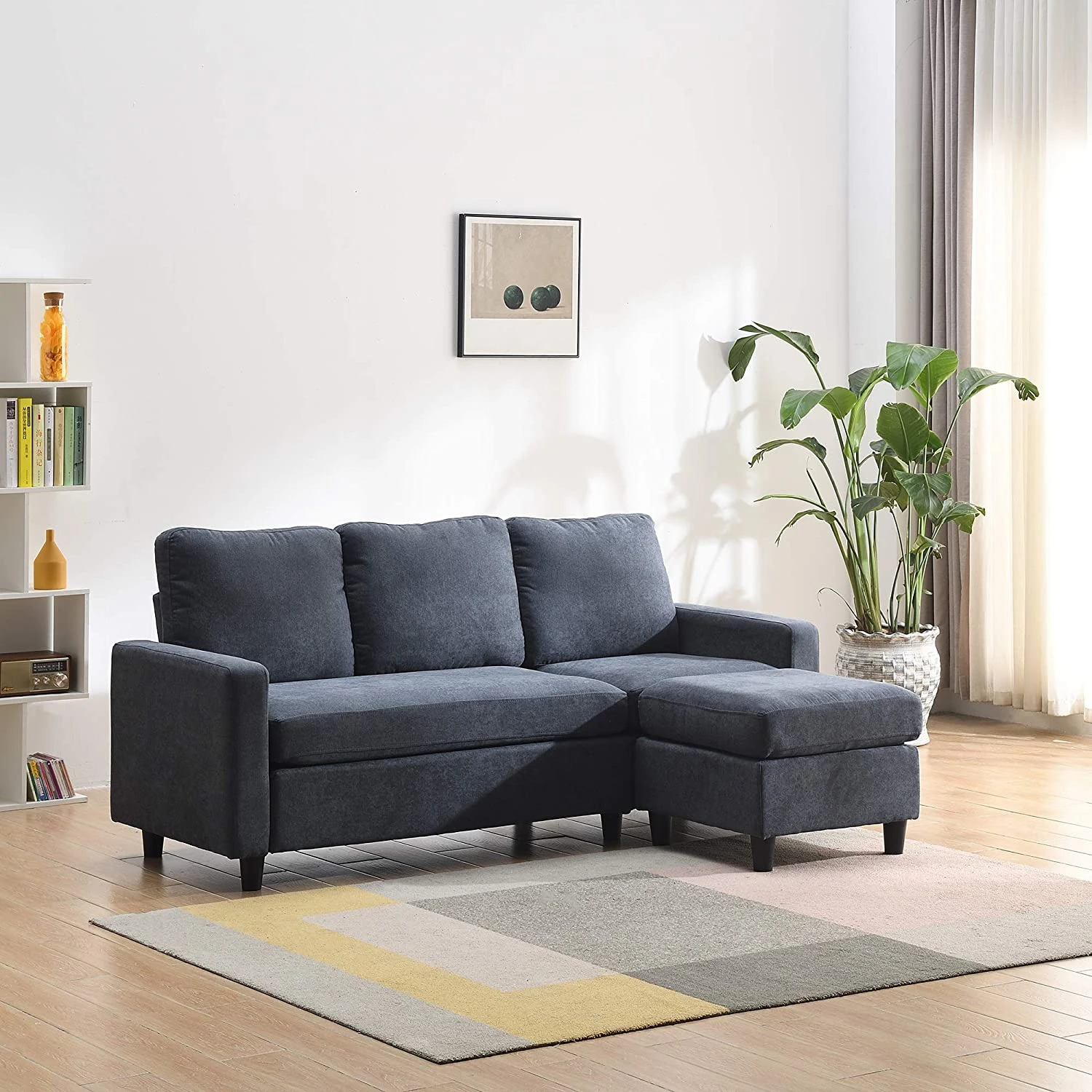 Campbell 3 Seater Sofa With Reversible Chaise In Dark Grey 2 Campbell 3 Seater Sofa With Reversible Chaise In Dark Grey - Image 2
