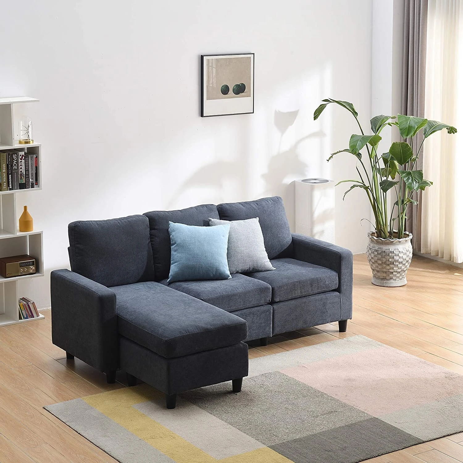 Campbell 3 Seater Sofa With Reversible Chaise In Dark Grey 3 Campbell 3 Seater Sofa With Reversible Chaise In Dark Grey - Image 3