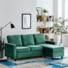 Campbell 3 Seater Sofa With Reversible Chaise In Green Velvet 37 Campbell 3 Seater Sofa With Reversible Chaise In Green Velvet -Daals Store LVSF 01 GREENVEL main