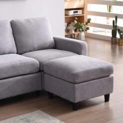 Campbell 3 Seater Sofa With Reversible Chaise In Light Grey -Daals Store LVSF 01 LGREY scene6
