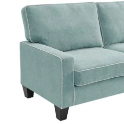 Sherbrook Large 2-Seater Mint Brushed Fabric Sofa With Contrasting Piping 14 Sherbrook Large 2-Seater Mint Brushed Fabric Sofa With Contrasting Piping -Daals Store LVSF 02 MINT 3ST detail1
