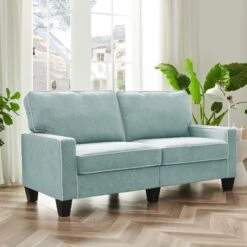 Sherbrook Large 2-Seater Mint Brushed Fabric Sofa With Contrasting Piping 9 Sherbrook Large 2-Seater Mint Brushed Fabric Sofa With Contrasting Piping -Daals Store LVSF 02 MINT 3ST scene1