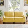 Sherbrook Large 2-Seater Mustard Yellow Velvet Sofa With Contrasting Piping 29 Sherbrook Large 2-Seater Mustard Yellow Velvet Sofa With Contrasting Piping -Daals Store LVSF 02 MUSTARD 3ST main